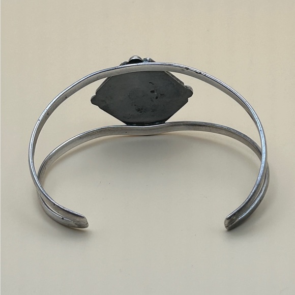 Vintage Sterling Silver Mexico Turquoise Cuff Bracelet 7" - Picture 6 of 11